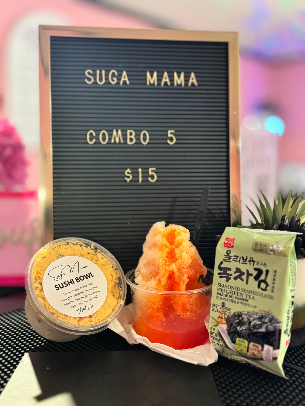 Combo #5 — Sushi Bowl, Nori & Shaved Ice